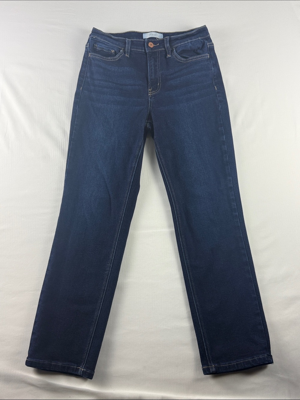 Vervet Dark Wash Straight Leg Jeans Women's Size 28 Stretch Denim Like New